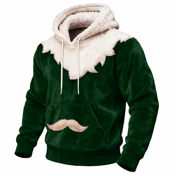 KeShDi Flannel Shirts for Men Flannel Long Sleeve Pullover Hooded Sweatshirt Army Green 4X