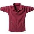 thumbnail image 1 of KeShDi Fleece Jacket Men Men's Solid Color Pocket Zipper Cardigan Long Sleeved Stand Up Collar Wool Jacket Red 5X, 1 of 7