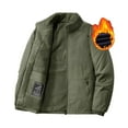 thumbnail image 1 of KeShDi Fleece Jacket Men Puffer Jacket Men's Stitching Drawstring Hooded Slim Fashion Jacket Coat Outwear Army Green XL, 1 of 4