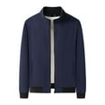 thumbnail image 1 of KeShDi Fleece Jacket Mens Puffer Jacket Men's Fashion Solid Color Outdoor Climb Pocket Long Sleeve Jackets Navy L, 1 of 4