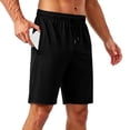 thumbnail image 1 of KeShDi Golf Shorts Big and Tall Bermuda Hiking Men Pocket Summer Ice Silk Drying Running Shorts Black M, 1 of 5