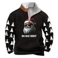 thumbnail image 1 of KeShDi Hawaiian Shirt for Men's Winter Wtand Up Collar Zipper Christmas Print Pullover Long Sleeved Top Hooded Sweatshirt Black 4X, 1 of 2