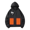 thumbnail image 1 of KeShDi Heated Coat Men's Stitching Drawstring Hooded Slim Fashion Coat Outwear Black 2X, 1 of 5
