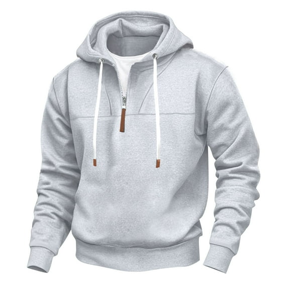 KeShDi Hoodie Men Zip Hoodies for Men Men Solid Color Casual Fashion Loose Long Sleeve Zipper Hooded Hoodie Gray 3X