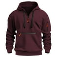 thumbnail image 1 of KeShDi Hoodie Zip Up Hoodies Men's Casual Fashionable Long Sleeved Hooded Pocket Top Long Sleeve Hooded Blouse Wine 2X, 1 of 2