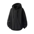 thumbnail image 1 of KeShDi Hoodies for Men Hoodie with Pockets Workout Running Active Sweatshirt Men Casual Fashion Solid-Color Pullover Drawstring Long Sleeve Hooded Sweatshirts Black 3X, 1 of 5