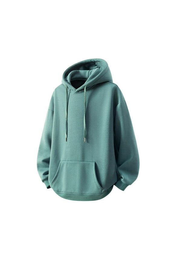 Hoodies for Men Hoodie with Pockets Workout Running Active Sweatshirt Men Casual Fashion Solid-Color Pullover Drawstring Long Sleeve Hooded Sweatshirts Blue 5X