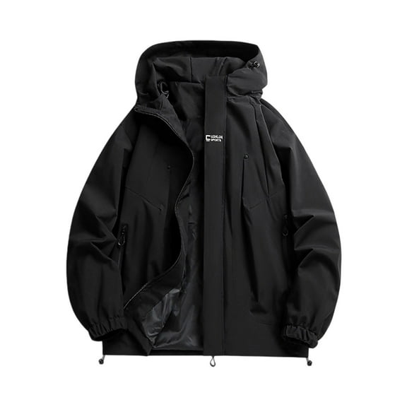 KeShDi Hoodies for Men Grey Hoodie Men Men's Casual Fashion Solid Color Long-Sleeved Hooded Zipper Pocket Stormtrooper Jacket Black 3X