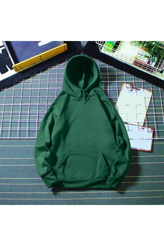 Hoodies for Men Grey Hoodie Men Men's Relaxation Sport Hooded Pullover Sweatshirt Long Sleeve Solid Hoodie Army Green 2X