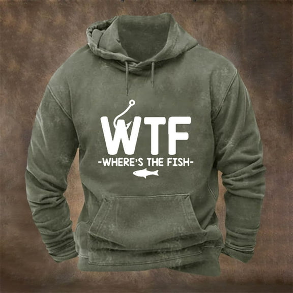 KeShDi Hoodies for Men Y2k Hoodies with Pockets Men's Printed Solid Color Long Sleeve Pocket Hoodies Sweatshirt Army Green XL