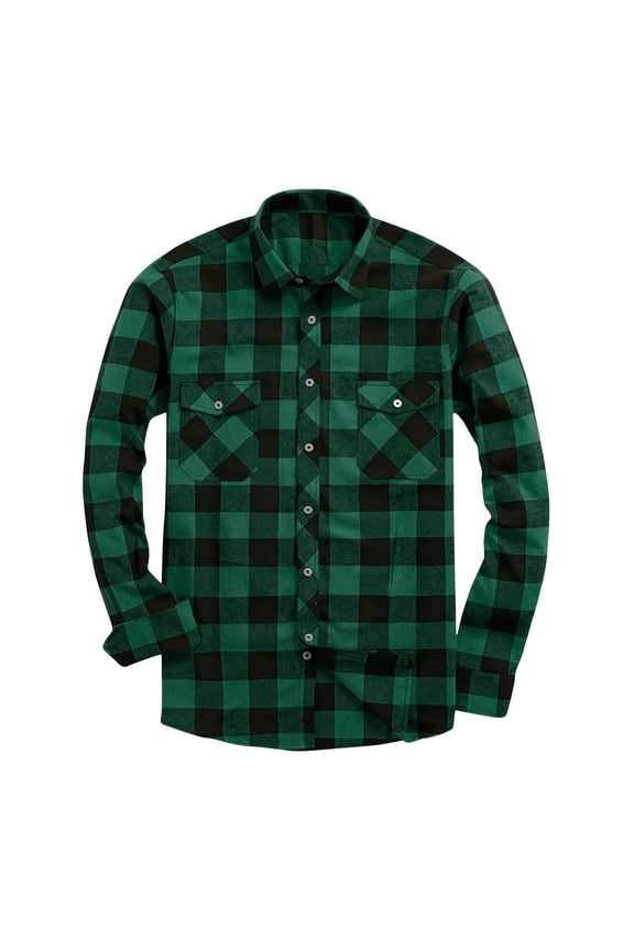 Jackets Flannel Shirt for Men's Casual Personality Checkered Printing Button Lapel Fashion Long Sleeve Cardigan Shirt. Army Green 4X