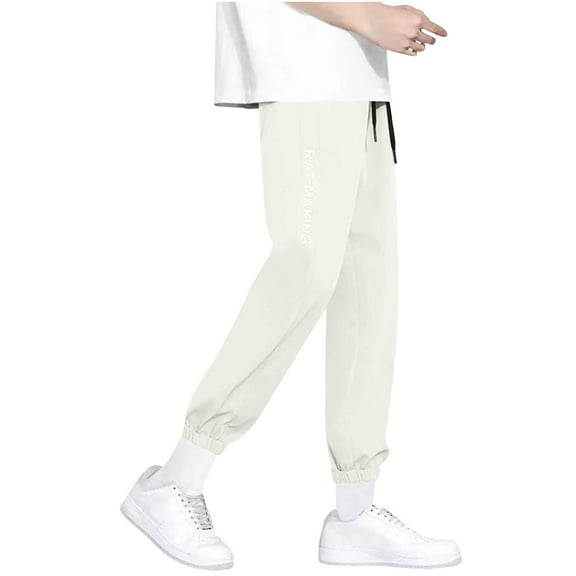 KeShDi Jogger Pants Men Big and Tall Sweatpants for Men Men's Drawstring Elastic Waist Loose Sports Pants Casual Pants Pants Khaki XL