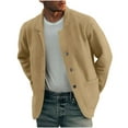thumbnail image 1 of KeShDi Leather Jacket Mens Fleece Jacket Men's Fashion Casual Vintage Work Long Sleeve Jacket Long Sleeve Hoodless Casual Coat/jacket Khaki XL, 1 of 6
