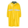 thumbnail image 1 of KeShDi Long Safety Rain Coats with Air Vents Reflective Stripes Hooded Raincoats Poncho Rainwear for Waterproof Work Rainstorm Proof PVC Hiking Raincoat Reflective Strip Yellow XL, 1 of 6