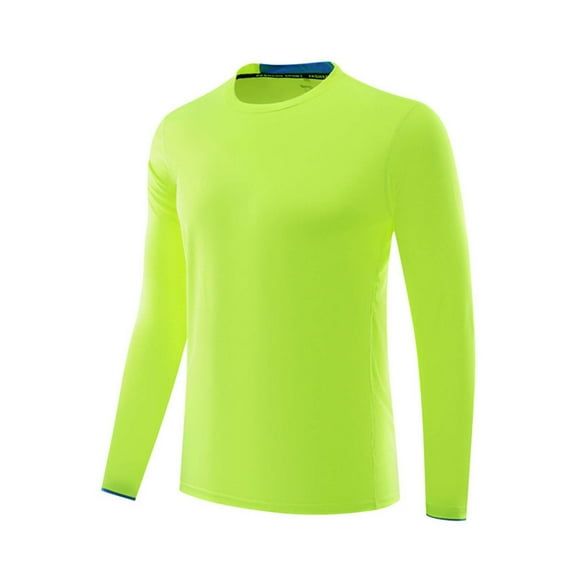 KeShDi Long Sleeve Shirts for Men Thermal Shirts for Men Men Casual Fashion Solid Color Running Breathable Fitness Long Sleeve Round Collar Exercise Green 3X