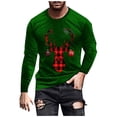 thumbnail image 1 of KeShDi Long Sleeve Shirts for Men Fashion Casual Men Christmas Print Sports Long Sleeves Round-Neck Blouses Shirts Green L, 1 of 5