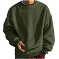 thumbnail image 1 of KeShDi Long Sleeve Shirts for Men Fashion Men Comfortable Solid Casual Long Sleeve Round-Neck Sweatshirt Army Green 4X, 1 of 4