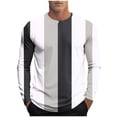 thumbnail image 1 of KeShDi Long Sleeve Shirts for Men Flannel Shirt Fashion Casual Men Fashion Print Sports Long Sleeves Round-Neck Blouses Shirts White L, 1 of 5