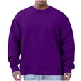 thumbnail image 1 of KeShDi Long Sleeve Shirts for Men Flannel Shirt Fashionable Men's Solid Color Long Sleeve Round-Neck Blouses Shirts Purple XL, 1 of 6