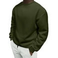 thumbnail image 1 of KeShDi Long Sleeve Shirts for Men Flannel Shirt Men Casual Fashion Solid Round-Neck Pullover Long Sleeve Sweatshirt Army Green L, 1 of 5