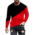 thumbnail image 1 of KeShDi Long Sleeve T Shirt Men Button Down Shirt Men Man Fashion Casual Printing Round Neck Long Sleeve Pullover Printed Print Blouse Red M, 1 of 4
