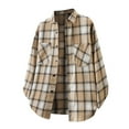 thumbnail image 1 of KeShDi Men Flannel Shirt Men Plaid Fashionable Casual Button Long Sleeve Turndown Collar Blouse Shirt Khaki 4X, 1 of 3