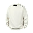 thumbnail image 1 of KeShDi Men Flannel Shirt Men's Solid Color Long Sleeved Round Neck Style Pullover Hoodie Top White XL, 1 of 2