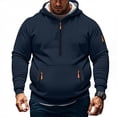 thumbnail image 1 of KeShDi Men Hoodies Mens Big and Tall Hoodies Men Casual Fashion Solid Zipper Pullover Long Sleeve Hoodie with Pocket Sweatshirts Dark Blue XL, 1 of 5