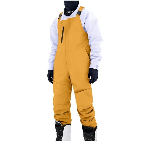 KeShDi Men Ski Pants Women's Snow Ski Overalls Windproof Insulated Romper Snowpants Yellow 3X