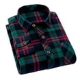 thumbnail image 1 of KeShDi Men's Flannel Shirts Men's Lapel Long Sleeved Shirt Casual Versatile Checkered Shirt Men's Long Sleeved Lapel Top/shirt Green M, 1 of 5