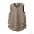 thumbnail image 1 of KeShDi Men's Linen Tank Tops Vest Tops Wide Strap Men's Exercise Close-fitting V Neck Fitness Short-sleeved Tank Top Coffee 2X, 1 of 4