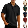 thumbnail image 1 of KeShDi Men's Shirts Polo Shirts Men's Colorblock Short Sleeve Shirt In Breathable Fabric with Classic Collar Khaki 3X, 1 of 7