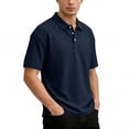 thumbnail image 1 of KeShDi Men's Shirts Polo Shirts Men's Colorblock Short Sleeve Shirt In Breathable Fabric with Classic Collar Navy 2X, 1 of 7