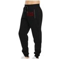 thumbnail image 1 of KeShDi Mens Baggy Sweatpants Mens Sweat Pants Clearance Men's Sports Pants Tapered Running Exercise Pants Drawstring Running Pants Printed Pants Black XL, 1 of 7