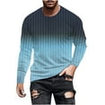 thumbnail image 1 of KeShDi Mens Dress Shirts Men Casual Fashion Printing Round Neck Pullover T-Shirt Short Sleeve Blue 4X, 1 of 5