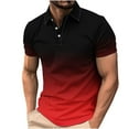 thumbnail image 1 of KeShDi Mens Dress Shirts Men's Gradient Printed Casual Short Sleeved Lapel Top/shirt Multicolor S, 1 of 5