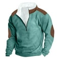 thumbnail image 1 of KeShDi Mens Flannel Shirt Men Winter Zipper Casual Long Sleeve-Neck Sweatshirt Blue S, 1 of 3