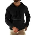 thumbnail image 1 of KeShDi Mens Flannel Shirt Men's Casual Fashionable Long Sleeved Hooded Pocket Top Long Sleeve Hooded Blouse Black S, 1 of 5