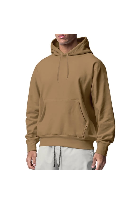 Mens Flannel Shirt Men's Casual Pullover Top with Suede Solid Color Loose Fitting Men's Long Sleeved Lapel Top/shirt Khaki L