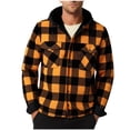 thumbnail image 1 of KeShDi Mens Flannel Shirts Long Sleeve Men Casual Faddish Solid Long Sleeves Button Hooded Outwear Sports Coat Jacket Yellow L, 1 of 5