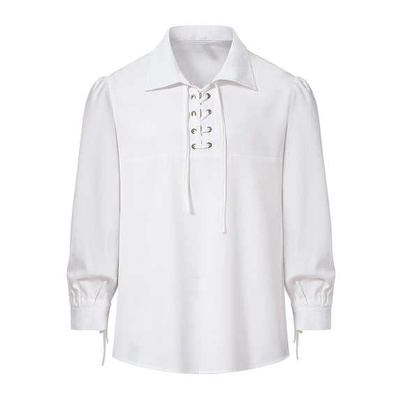 KeShDi Mens Flannel Shirts Long Sleeve Men Casual Fashion Solid Pullover Long Sleeve Turn-down Collar Blouse White 2X