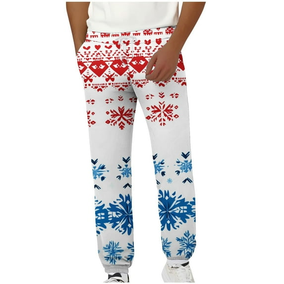 KeShDi Mens Hiking Pants Mens Running Pants Men Print Fashion Casual with Pockets Elastic Waist Long Pants Sweatpants Trousers Blue 2X