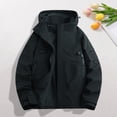 thumbnail image 1 of KeShDi Mens Jackets Men's Solid Color Outdoor Climb Sport Run Pocket Zipper Long Sleeved Hooded Black M, 1 of 7