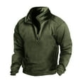 thumbnail image 1 of KeShDi Mens Long Sleeve Shirt Men Comfortable Solid Casual Long Sleeve Round-Neck Sweatshirt Army Green 3X, 1 of 3