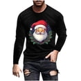 thumbnail image 1 of KeShDi Mens Long Sleeve Tee Shirts Man Fashion Fallow Christmas Printing Round Neck Long Sleeve Blouse Black 4X, 1 of 5