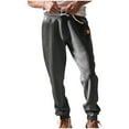 thumbnail image 1 of KeShDi Mens Lounge Pants Mens Cotton Sweatpants Men Casual Fashion Breathable Exercise Draw Rope Waist Pocket Elasticity Bind The Feet Pants Dark Gray M, 1 of 8