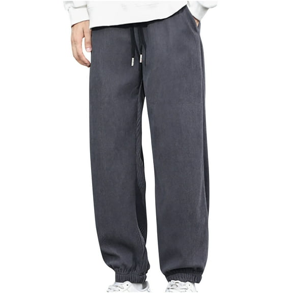 KeShDi Mens Pants Corduroy Pants Mens Pants Mens Corduroy Leggings for Sports Daily Solid Color Pants Gray 5X