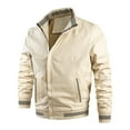 thumbnail image 1 of KeShDi Mens Rain Jacket Coats for Men's Vintage Warm Solid Color Zipper Pocket Long Sleeved Casual Jacket Beige 5X, 1 of 7