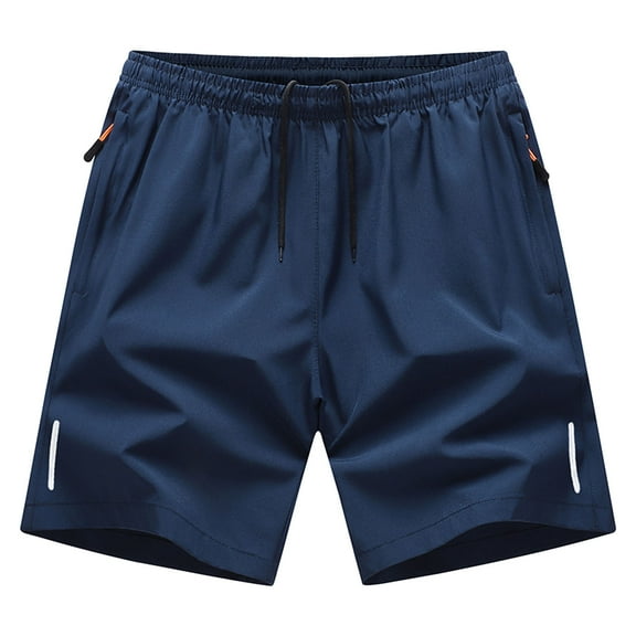 KeShDi Mens Shorts Casual Man Fashion Fallow Pockets Elastic Waist Ventilate Drawstring-dry Straight Barrel Fifth Pants Blue XL