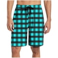 thumbnail image 1 of KeShDi Mens Shorts Casual Sweat Shorts Men Casual Loose Lace-up Elastic Waist Pajama Striped Pockets Suitable Sports Fitness Home Wear Half Shorts Pants Sky Blue L, 1 of 6